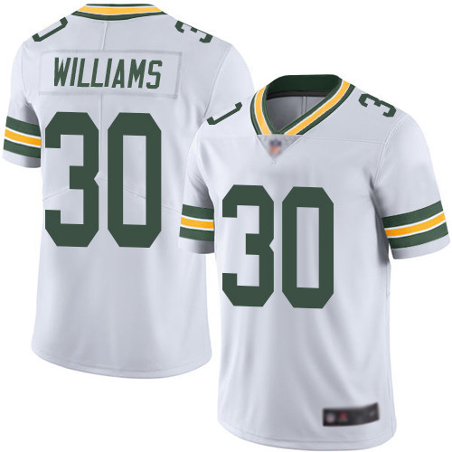Green Bay Packers Limited White Men #30 Williams Jamaal Road Jersey Nike NFL Vapor Untouchable->youth nfl jersey->Youth Jersey